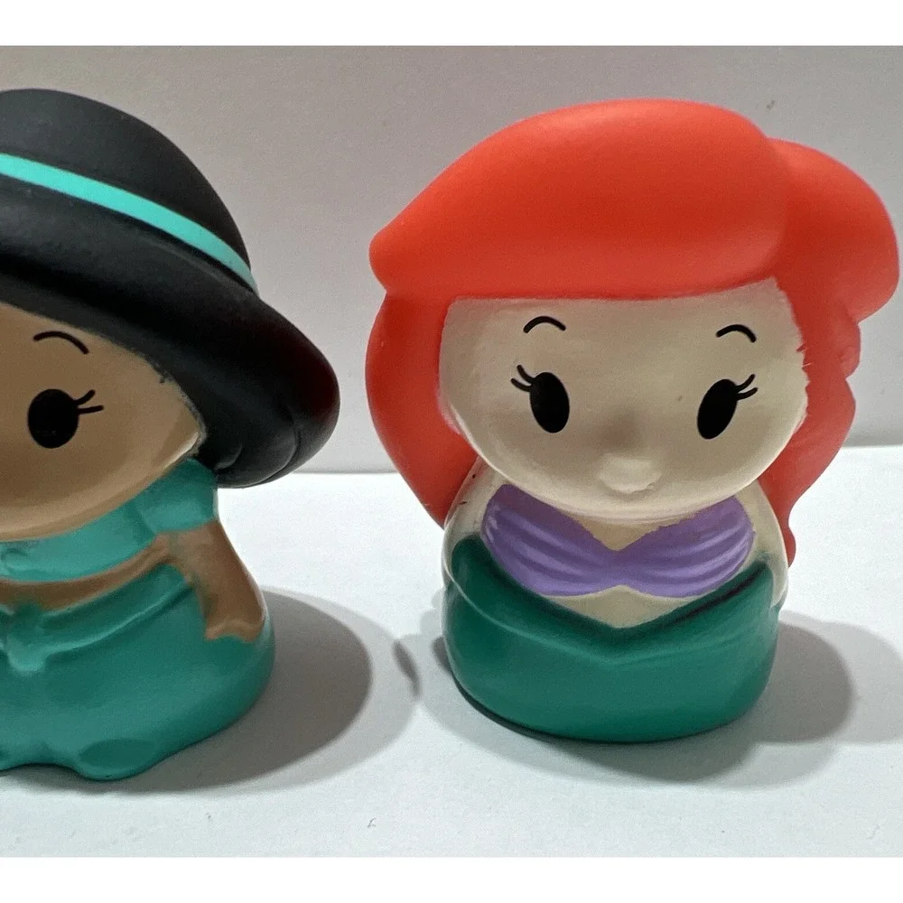 Disney Princess Vinyl Finger Bath Puppets Ariel Belle Jasmine Cinderella Aurora‎